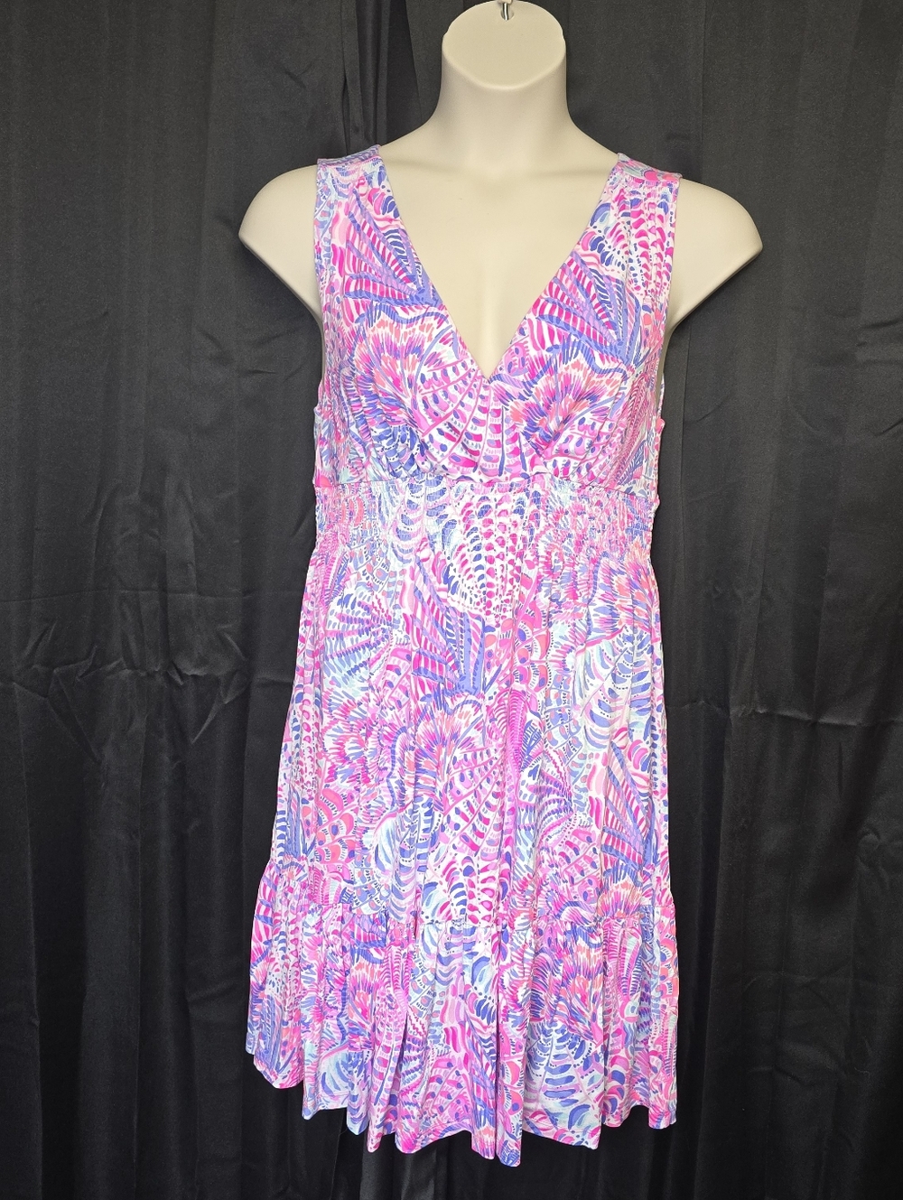 Lilly Pulitzer Pink and Purple Patterned Midi Dress